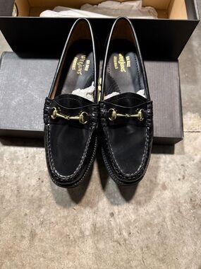 G.H. Bass & Co. Black Leather Women's Horsebit Loafers